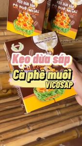 Kẹo dừa sáp VICOSAP vị cà phê muối sầu riêng phô mai kem kẹo mềm dẻo ít đường đặc sản Trà Vinh