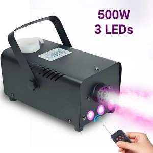 [SG Seller] 500W Colorful Smoke Machine LED Remote Fogger Ejector DJ Stage Light With AC Power & IR Remote For Karaoke Music KTV Restaurant Club Wedding Christmas Halloween Indoor Outdoor Disco Party and Multipurpose
