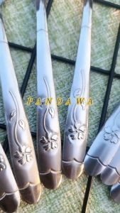 Set Sendok Garpu Stainless Motif Bunga Elegan - 1 Lusin Set