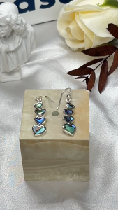 MILLENNE Millennia 2000 Abalone Shell Love Silver Dangle Earrings with 925 Sterling Silver (MLP-01)