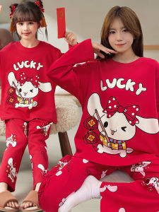 Girls Cotton Pajamas Long Sleeve Home Clothes Set Pure Cotton Comfortable Sleepwear for Spring Autumn Winter Cute Cartoon Style