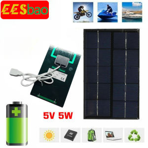 EESBAO 5W 5V USB Solar Panel Portable Outdoor Camping Hiking Fast Charger Mobile Power Bank Mobile Phone Tablet Compact