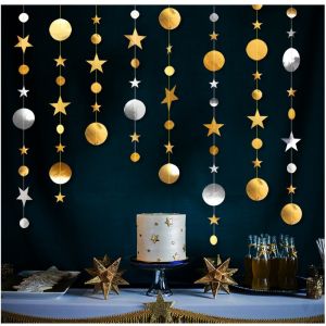 Christmas Spring Festival Mirror Pearlescent Wafer XINGX Paper Flower String Wedding Birthday Store Hanging Arrange Hangings