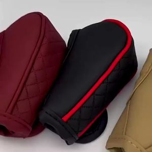 1Pcs Universal Car Shift Handle Cover PU Leather Non-Slip Wear-resistant Shift Knob Decor Protective Cover Car Interior Accessories