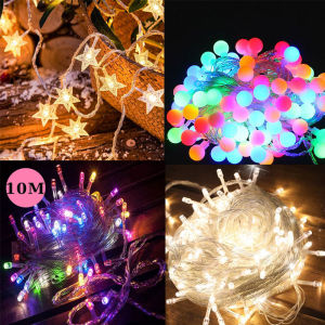 Elitrend Multi Colored LED Fairy Lights String Lights 4m/6m/10m up to100bulbs Christmas LED Light Xmas Tree Decorations CNY Party Event Decor String Light Decoration Hari Raya Lights Decorations Christmas Decorations