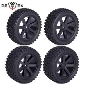 Rubber Front Rear Tires Wheels Set 12mm Hex Hubs for Redcat HPI HSP Tamiya Traxxas ZD Racing RC 1/10 Off Trail Buggy