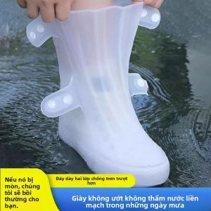 MONLEYTA | Tất đi mưa silicon chống trượt chống thấm nước đế dày chống mài mòn cầm tay dành cho nữ mùa mưa học sinh tất đi mưa