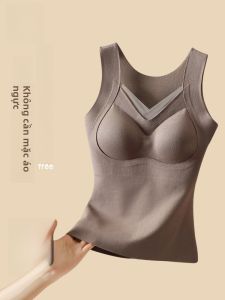 MiiOW | Áo vest lót lông cừu dày ấm áp cho nữ mùa đông không cần đeo áo ngực liền thân liền mạch áo ngực mềm mại thoải mái