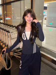 เสื้อยืดคอกลมแขนยาวทรงสลิมฟิต R1DGE สำหรับผู้หญิง ผ้าฝ้ายผสมโพลีเอสเตอร์ ทรงพื้นฐาน ลำลอง สวมใส่สบาย