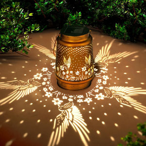 1 PC Iron Lantern Solar Lamp Outdoor Decorative Lighting Pathway Solar-powered Light Garden
