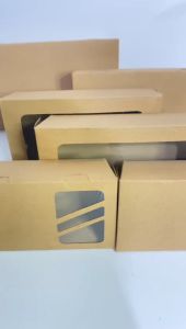 Box Kertas Makanan Food Grade Lunch Box Paper Kraft Coklat Laminasi Box Brownies Lebaran