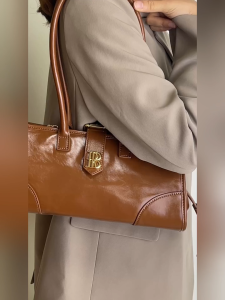 Royal Bagger Genuine Cow Leather Womens Shoulder Bag Retro Underarm Tote Purse with Large Capacity Top Handle Handbag 3265