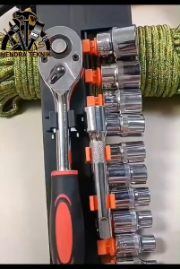 KUNCI SOK 12PCS DR 1/2" inci KUNCI SOCK SET RATCHET SOCKET SET SHOCK MURAH KUNCI SOKET HOBI MURAH