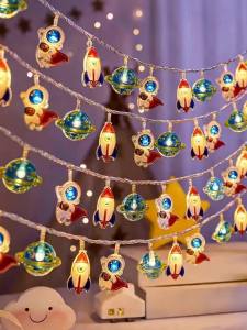 No Brand | Astronaut Rocket Shaped LED String Lights