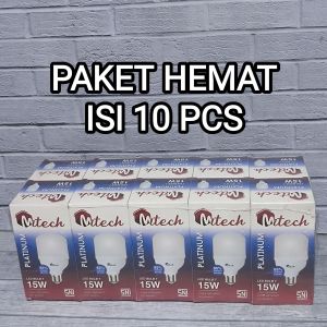( PAKET ISI 10 PCS ) MITECH PLATINUM T BULB BOHLAM LAMPU LED CAPSULE 15W 15 WATT CAHAYA PUTIH