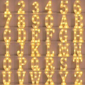 1PC 21.8cm LED letter light luminous letter and number night light suitable for home bar wedding birthday party decoration