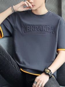 Loose Fit Short Sleeve Milk Silk T-Shirt Mens Summer Trendy Brand Thin Half Sleeve Ice Silk Top Youth Popular round Neck