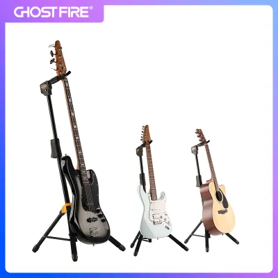 GHOSTFIRE ขาตั้ง GBS-8กีตาร์ครื่องตัดกราฟฟิกไวนิลปรับได้ขาตั้งกีต้าร์ขาตั้งสำหรับอะคูสติกคลาสสิกไฟฟ้ากีต้าร์เบสอูคูเลเล่