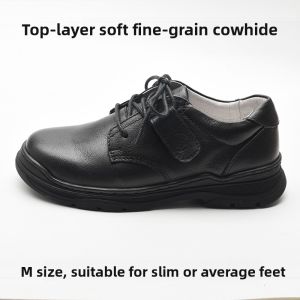 koraro no hana | Laced Black Leather Soft Sole Boys & Teenagers School & Performance Shoes