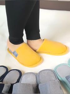Korean style home anti-slip indoor and outdoor couple warm thick bottom corduroy slippers