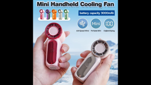Super Mini Handheld Fan USB Rechargeable 100-Speed Personal Turbo Strong Wind Fan Adjustment LED Display Battery Palm Pocket Size Portable Fan Outdoor Travel Fan