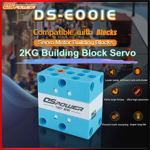 DSpower 1/2/5/10PCS 2KG 180° Programmable Building Block Servo Porous Bit Bidirectional Output Programming for DIY Robot Part