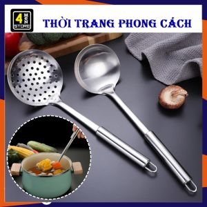 Muôi Vá Inox Múc Canh Tiện Lợi - Muôi Thủng Vớt Thức Ăn Topping Đồ Lẩu - Vá Lỗ Vớt Mì Phở Vá Canh Inox / Muôi Múc Trân Châu - Muỗng Múc Canh / Muỗng Thủng Inox Cao Cấp