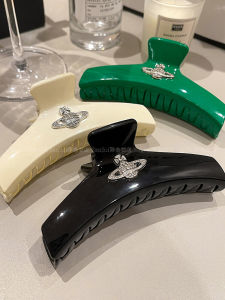 กิ๊บติดผมอะซิเตทสีฟ้าอ่อน สไตล์ผู้หญิง ตกแต่งด้วยเพชรเทียม กิ๊บติดผมหนูนาสุดหรูหรา ทรงคล้ายหางฉลาม สำหรับผู้หญิง