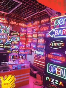ป้ายไฟเปิดร้าน ป้ายไฟ LED หน้าร้าน OPEN WELCOME ยินดีต้อนรับ หมาล่า ตัดผมชาย ปลาหมึกย่าง ขนาด25x48x2CM. เสียบปลั๊กไฟ 220V.