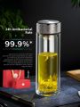 High Borosilicate Glass Tea Cup Antimicrobial Double Layer Large Capacity Chinese Style Drinking Water Cup with Filter Net for Business Use. 