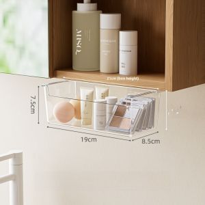 Large Size Mirror Cabinet Drawer Style Storage Box Cosmetic Lipstick Powder Puff Organizer Household Desktop Storage Container