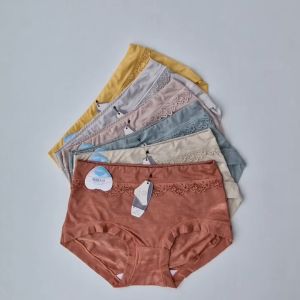 6 Pcs Celana Dalam Wanita Soft CD Polos Mid Waits