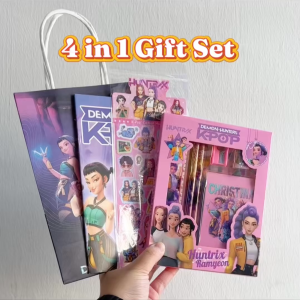 Kpop Huntrix Birthday Goodies Bag Party Gift Set Stationery Notebook Kids Present Hari Jadi Hadiah Door Gift 生日文具礼盒套装