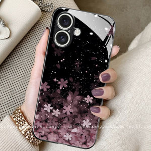 เคสโทรศัพท์กระจกเหลวแบบป้องกันการตกหล่นสำหรับ Honor 200 400 pro 80 SE 90 Magic6 X60I 70 pro แบบครอบเต็ม ดีไซน์ดอกไม้ Sky Full of Stars