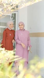 Tulus Signature Arana Set LD 110 / Oneset Wanita Setelan Celana Lady Crush Long Tunik Polos Lengan Panjang Busui Friendly