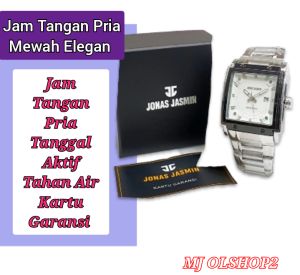 TERBARU JAM TANGAN FASHION PRIA ANTI AIR MODEL KOTAK KARTU GARANSI PAKET BOX BONUS BATERAI CADANGAN