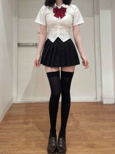 Long Knee Socks 70cm Womens Spring/Summer Thin Velvet Long Thigh High Socks Long Legs Black Silk JK Compression Stockings White