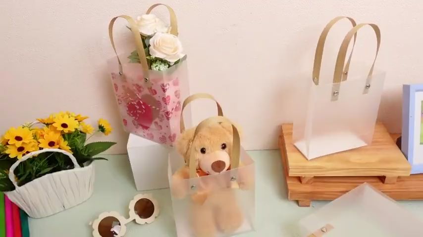 Frosted Plastic PVC Transparent Bags Souvenir Tote Bag Christmas present