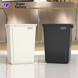 LIWAN | Large Home Commercial Use No Lid Long Square Trash Can 60L