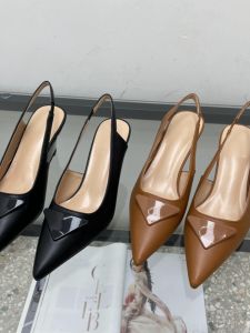 รองเท้าแตะส้นสูงสีดำทรงหัวแหลม ทรงหัวมน สำหรับผู้หญิง ฤดูร้อน รองเท้าแตะส้นแบนแบบสวมสบาย สไตล์เกาหลี แฟชั่น รองเท้าแตะส้นเตี้ย