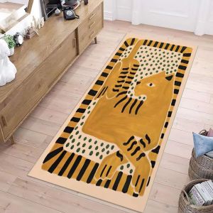VIKAMA Modern Abstract Animal Print Long Floor Mat Easy Clean Stain Resistant Pad For Kitchen Bedroom Home Decor