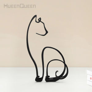 Creative 3D Cat Figurine Iron Artwork Living Room Decorations Cartoon Animal Desktop Placement Personalized Gifts