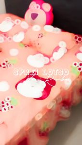 SPREI RUMBAI MOTIF LOTSO STRAWBERRY UK 180x200 KASUR NO 1