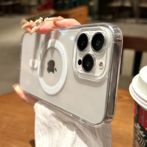 Ốp Silicon Từ Tính Acrylic Cho iPhone 13 15 12 11 14 16 Pro Max Mini X XS XR Plus SE - Vỏ Chống Trượt Chống Bụi Chống Trầy Xước