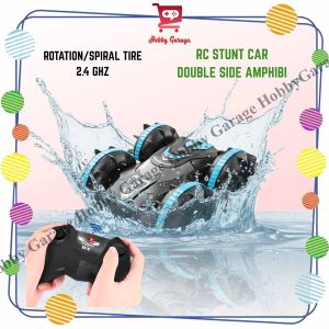 Mainan RC Stunt Car 4WD Amphibi 2.4Ghz Mobil Remote Control Jungkir balik Amfibi 2.4 GHz Bisa di Air