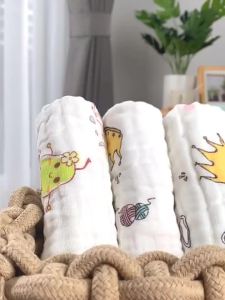 25/50cm Baby Cotton Face Wash Towels Muslin Gauze 6 Layer Washcloths