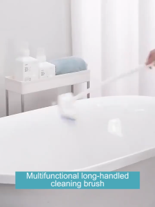 FYBEE Removable Bathtub Brush Wall Tile Brush Window Glass Sponge Cleaning Brush Long Handle Floor Brush Bathroom Wall Brush Household Cleaning Tools