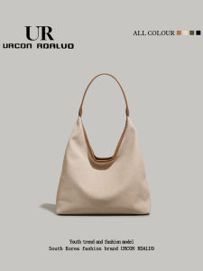 UR Retro Lazy Tote Bag Womens Large Capacity Commuter Handbag Casual Single Shoulder Armpit Bag Soft Handle Polyester Lining