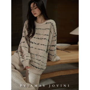 Soft Warm Thickened Coral Fleece Womens Pajama Set