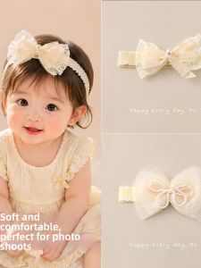 Dây Đeo Đầu Bé Gái Vintage Pháp Có Ren và Ngọc Trai